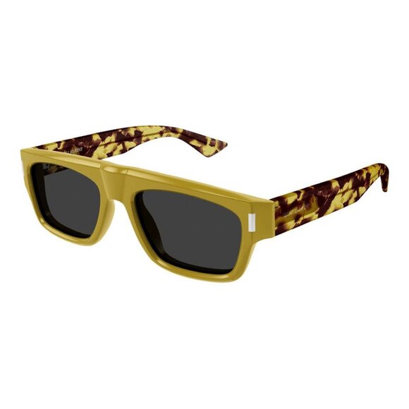 NEW SL762 004 SAINT LAURENT SUNGLASSES MEN YELLOW SQUARE EYEWEAR - Picture 1 of 3